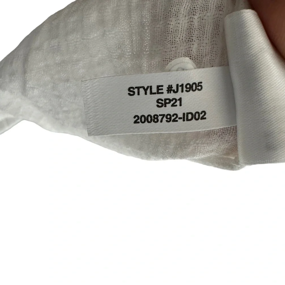 J Crew Women Drapey Crinkle-cotton Beach Pant XL White Wide Leg Gauzy Drawstring